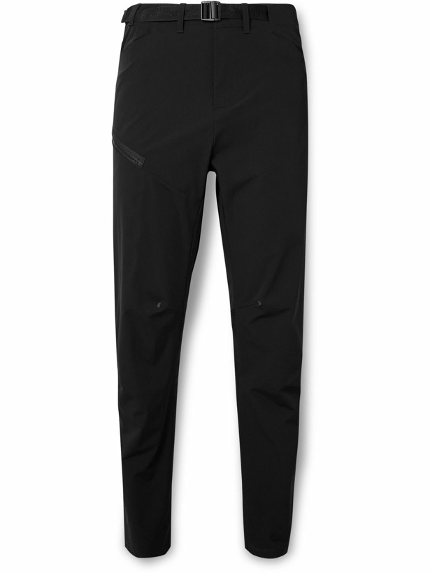 Photo: ON - Performance Trek Belted Stretch Recycled-Shell and Mesh Trousers - Black
