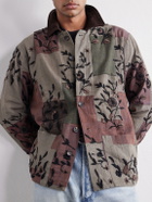 Kartik Research - Embroidered Patchwork Suede-Trimmed Cotton Chore Jacket - Green