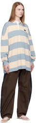 Ksubi Beige & Blue Rugged Rugby Jersey Polo