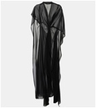 Balenciaga Gathered semi-sheer chiffon gown
