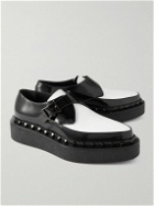 Valentino Garavani - Rockstud M-Way Patent-Leather Monk-Strap Shoes - Black