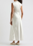 Jil Sander Satin Maxi Dress Off White
