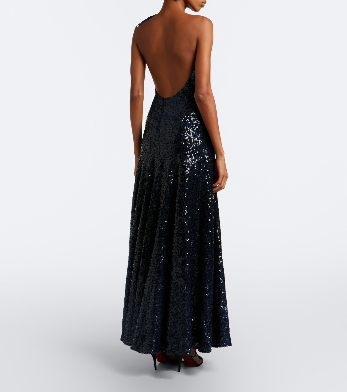 Christopher Esber Sequined one-shoulder open-back gown
