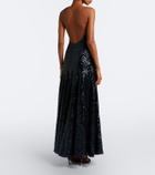 Christopher Esber Sequined one-shoulder open-back gown