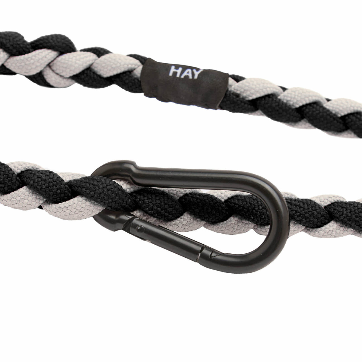 HAY Braided Dog Leash in Black/White 