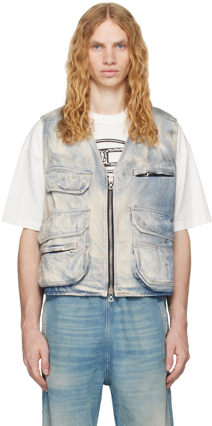 DIESEL ディーゼル 23AW D-Samp DENIM VEST Diesel Blue D-Samp-S Denim Vest Diesel