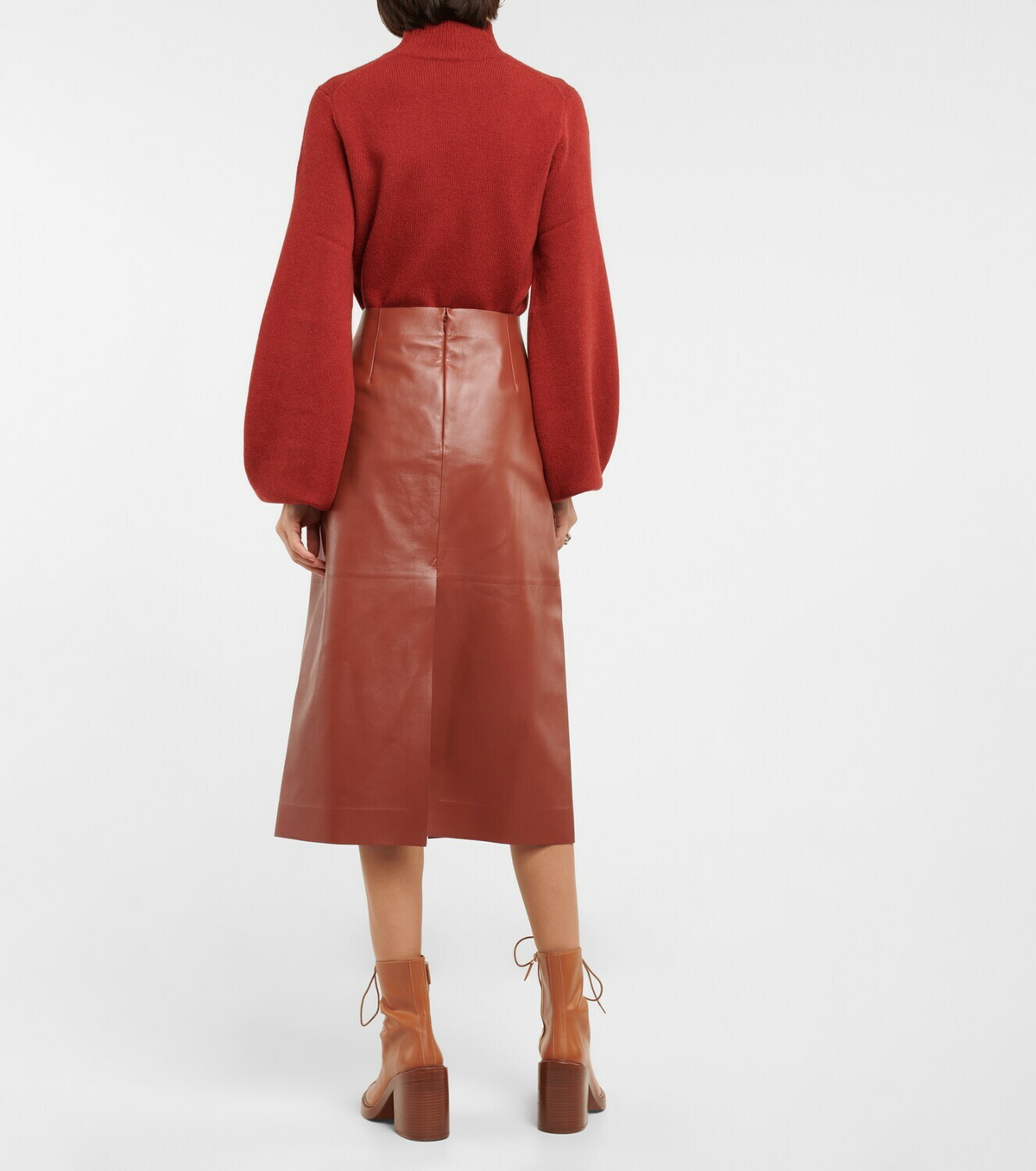 Chloe - A-line leather midi skirt Chloe