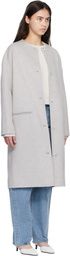 Loulou de Saison Gray KERRY Wool Cashmere Drap Oval Coat