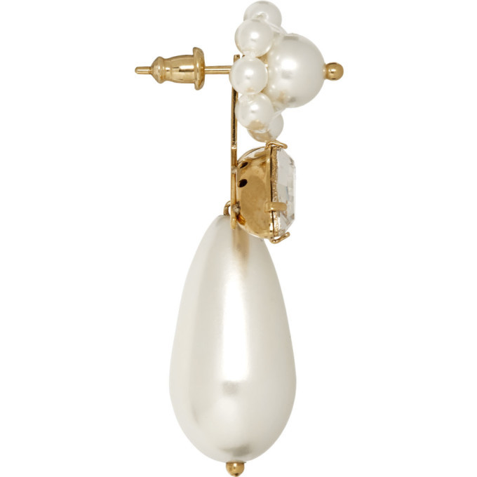 Simone Rocha White Pearl and Crystal Earrings Simone Rocha