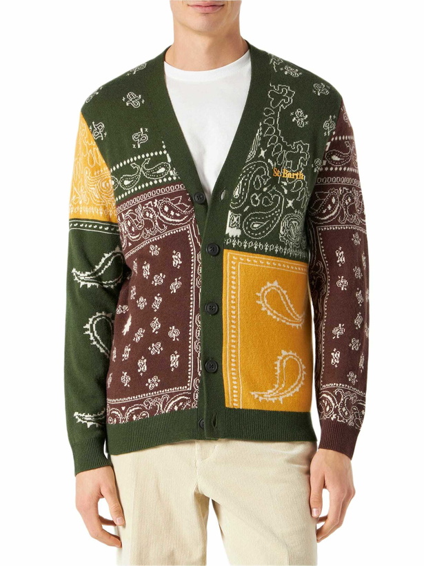 Photo: MC2 Saint Barth Man Cardigan With Bandanna Print