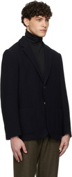 Sunspel Navy Heavy Wool Blazer
