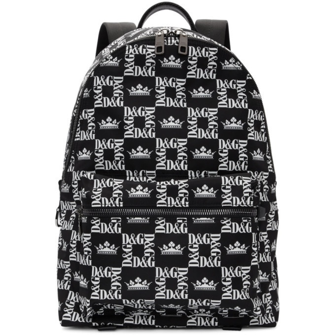 Photo: Dolce and Gabbana Black Checkered DG Crown Backpack