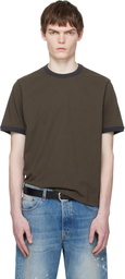 JEANERICA Brown Ringer T-shirt