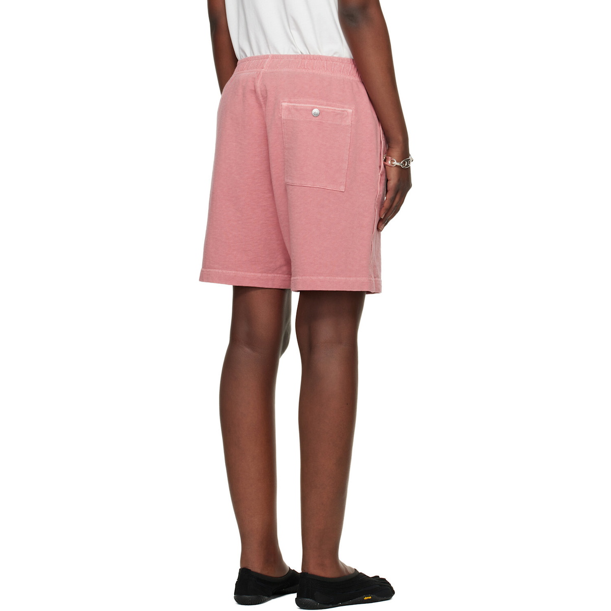 Stone Island Pink 6200014 Malfilé Fleece Old Effect Shorts