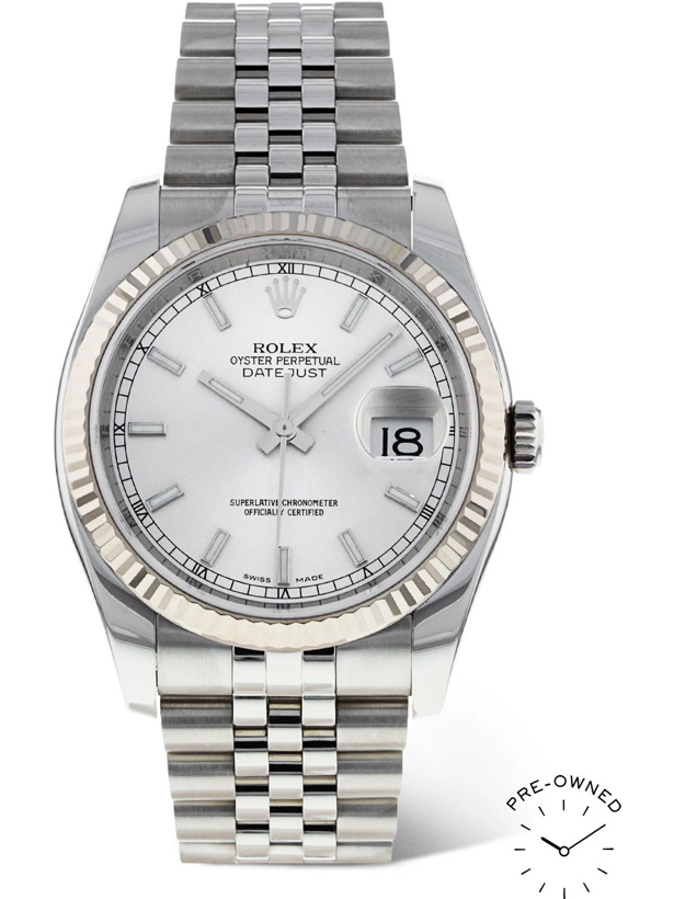 Photo: ROLEX - Pre-Owned 2018 Datejust Automatic 36mm Oystersteel and 18-Karat White Gold Watch, Ref. No. 116234