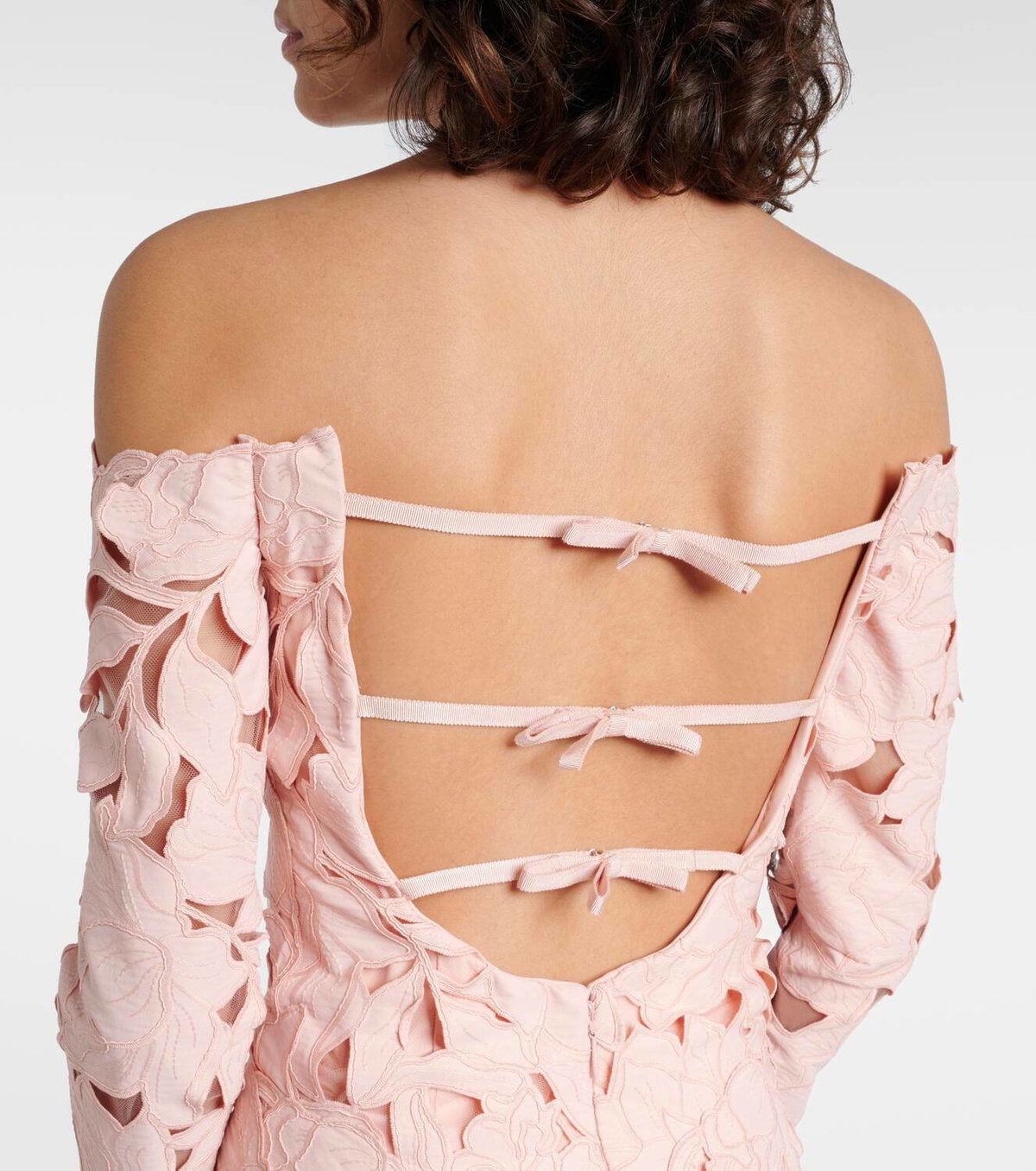 COSTARELLOS コスタレロス ワンピース Floral lace 955175 Floral lace gown in pink - Costarellos | Mytheresa