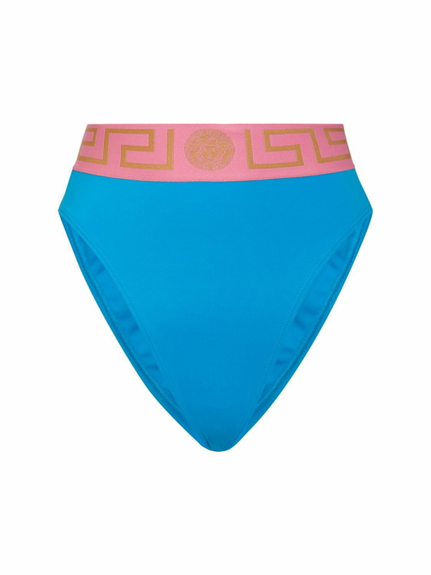 Photo: VERSACE Greca High Rise Bikini Bottoms