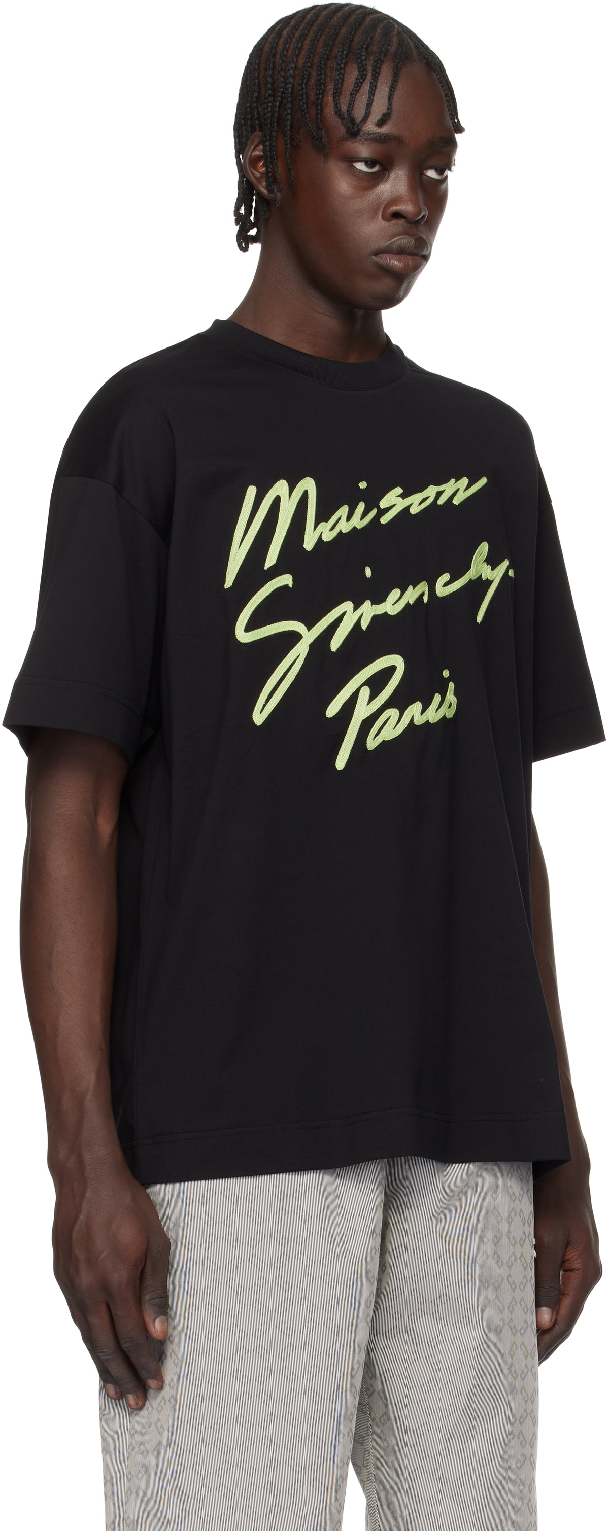 【GIVENCHY】関税込☆Maison コットン Tシャツ 半袖 ロゴ Givenchy Black Maison 'GIVENCHY' T-shirt Givenchy