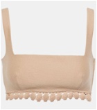 Valentino Scalloped cotton-blend bra top