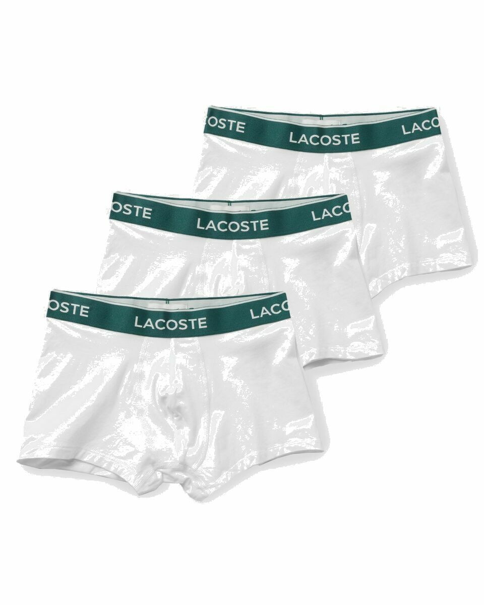 Photo: Lacoste 3 Packs Trunk White - Mens - Boxers & Briefs