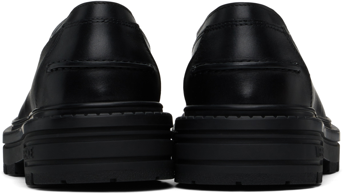 Versace Black Leather Lace up/ derby shoe Versace La Medusa Black Leather Derby Dress Shoes Men main image 3