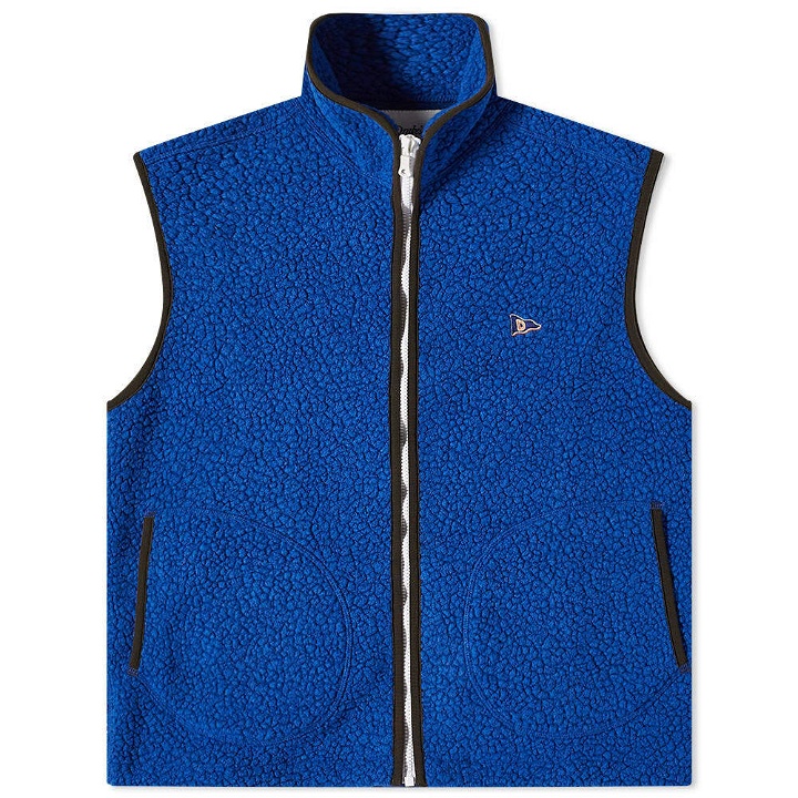 Photo: Drake's Men's Boucle Wool Fleece Vest in Blue