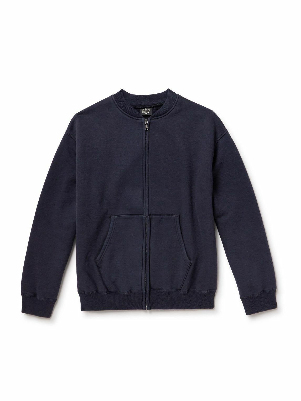 OrSlow - Cotton-Jersey Zip-Up Sweatshirt - Blue