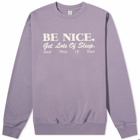 Sporty & Rich Be Nice Crew Sweat in Eggplant
