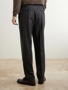 Brunello Cucinelli - Straight-Leg Pleated Wool Trousers - Gray