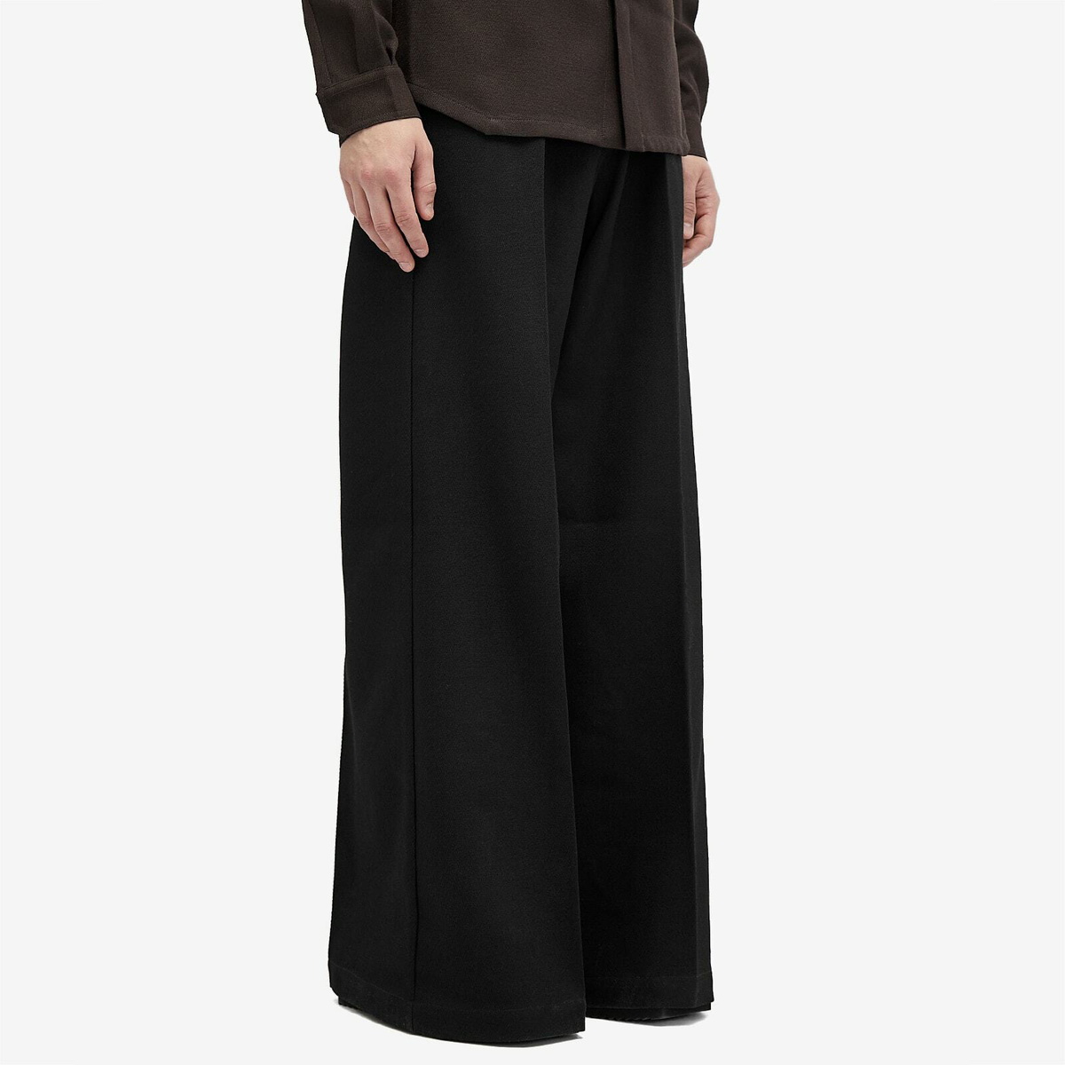 Rick Owens Men's Wide Bela Wool Drill Pants in Black Rick Owens