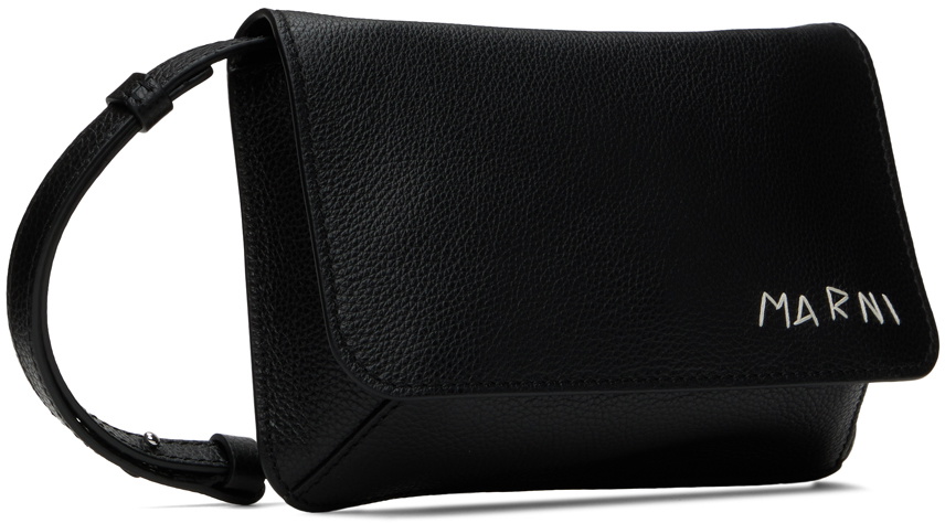 【関税込み】Marni ブラック Marni Mending フーディ CALF LEATHER MENDING / ムゼオソフトミニバッグ（ショルダー