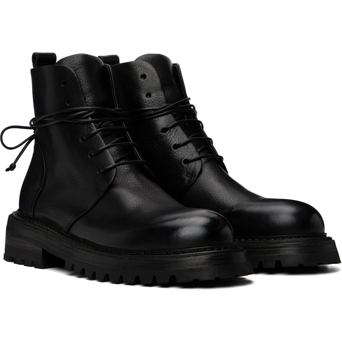 Marsèll Black Carraucola Pebbled Leather Boots