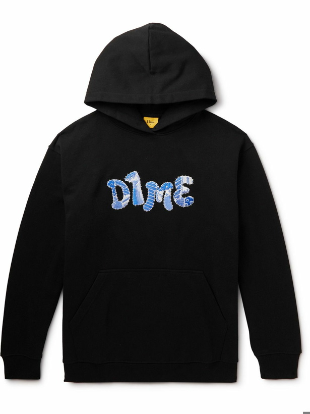 Photo: DIME - Socks Logo-Embroidered Cotton-Jersey Hoodie - Black