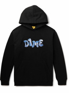 DIME - Socks Logo-Embroidered Cotton-Jersey Hoodie - Black