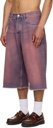 Martine Rose SSENSE Exclusive Pink Frayed Denim Shorts