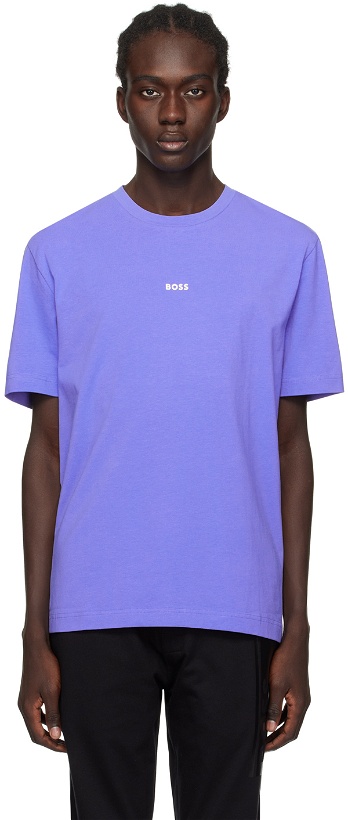 Photo: BOSS Purple Bonded T-Shirt