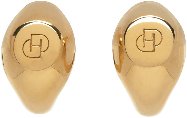 Photo: D'heygere Gold Signet Hoop Earrings