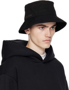 Acne Studios Black Embroidered Bucket Hat