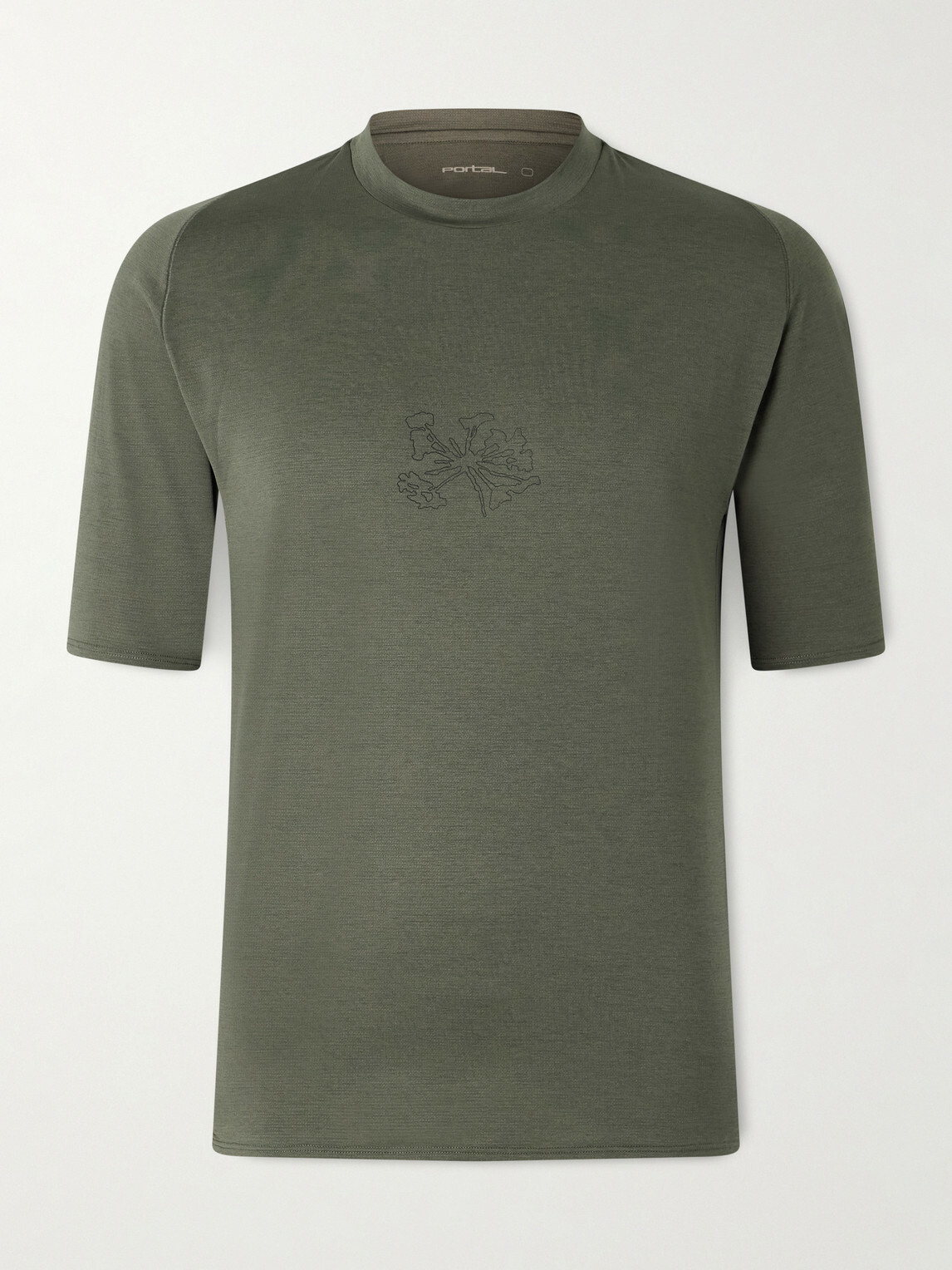 Portal - Lateral Peak Logo-Print Recycled-Jersey T-Shirt - Green