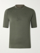 Portal - Lateral Peak Logo-Print Recycled-Jersey T-Shirt - Green