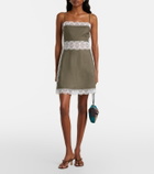 Staud Amalina lace-trimmed linen minidress