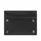 Valentino Men's Rock Stud Card Holder in Nero 