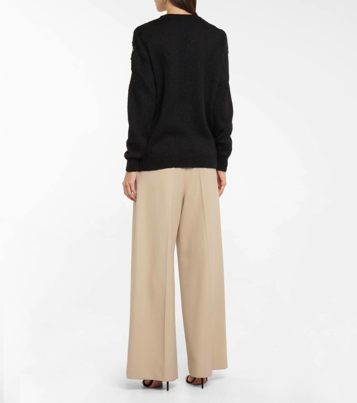Costarellos Mattie lace appliqué sweater