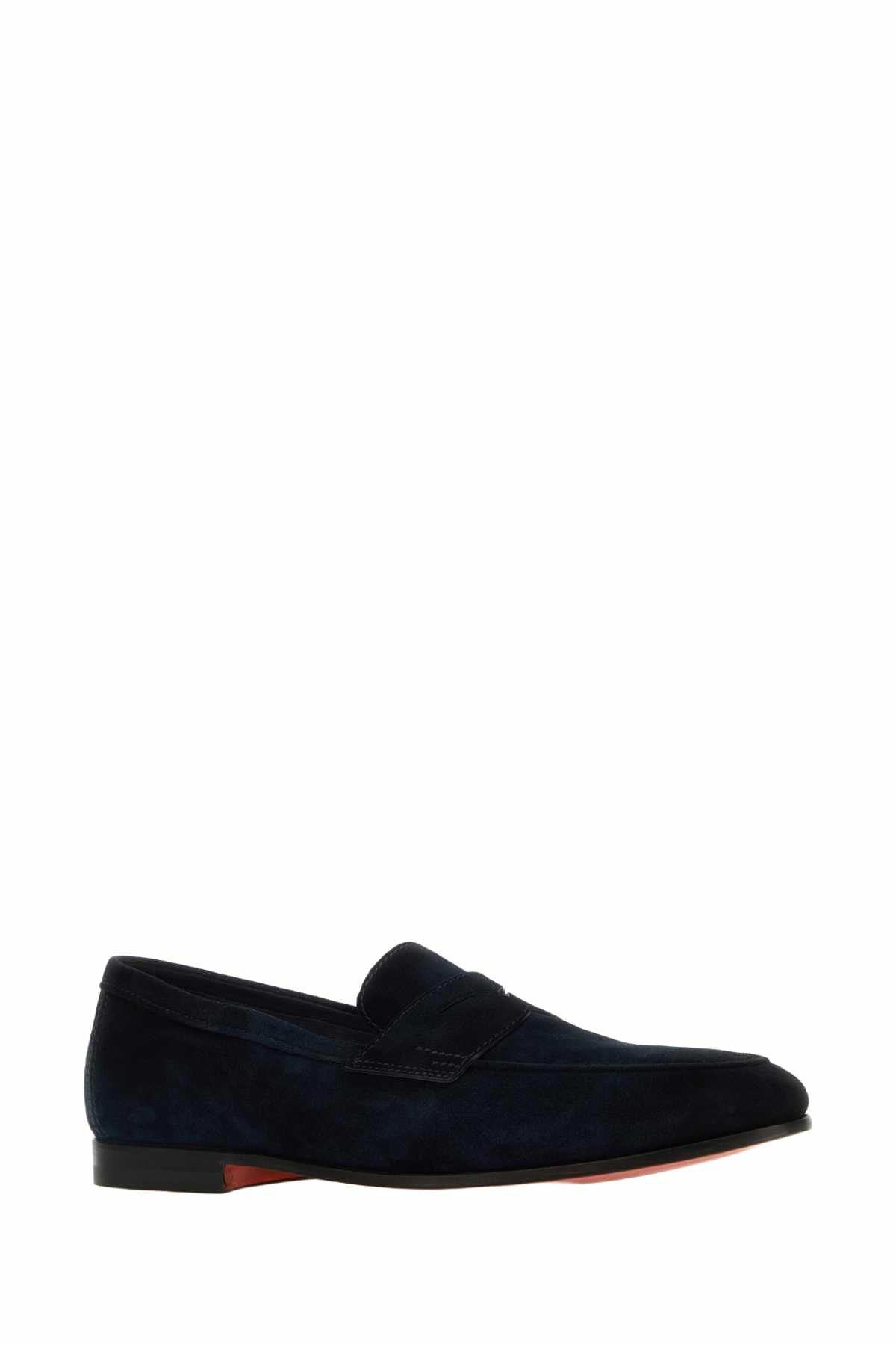 Santoni Navy Blue Suede Carlos Loafers