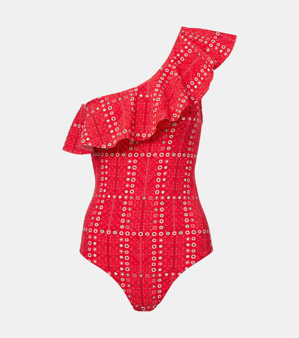 Marant Etoile Sicilya ruffled printed swimsuit