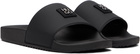 Hugo Black Logo Hardware Sandals