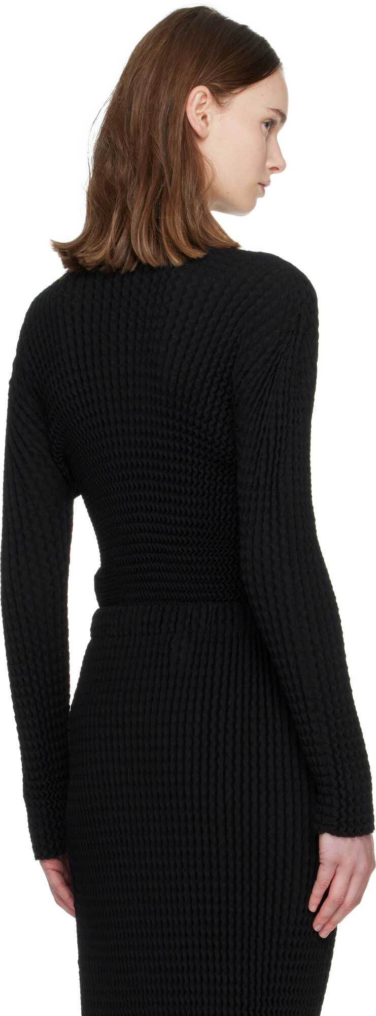 ISSEY MIYAKE Black Spongy Polo