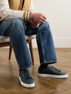 Axel Arigato - Clean 90 Suede-Trimmed Leather Sneakers - Blue
