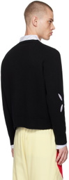 Stefan Cooke Black Slashed Sweater