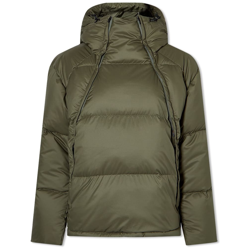 Snow Peak Women's Recycled Light Down Pullover in Olive Snow Peak